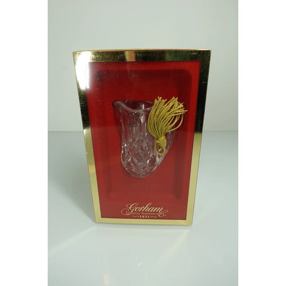 Gorham Mini Lady Anne Pitcher Christmas Ornament Made in Germany w/ Gold Tassel